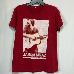 🦷 Jason Mraz, red white and gold T-shirt